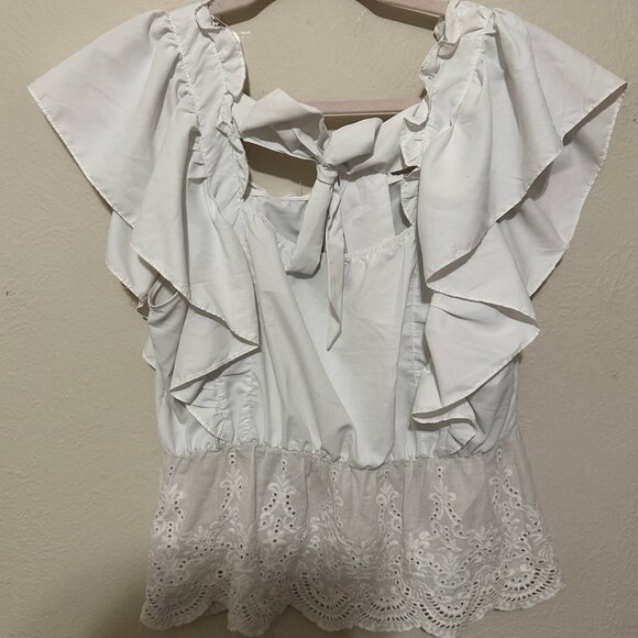 White Ruffle Blouse - Picture 2 of 4